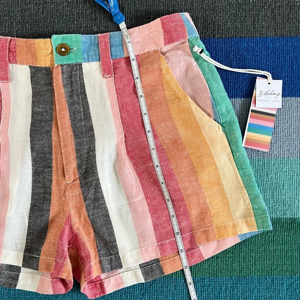 Billabong Hard to Tell x Sincerely Jules striped shorts. - Picture 6 of 7